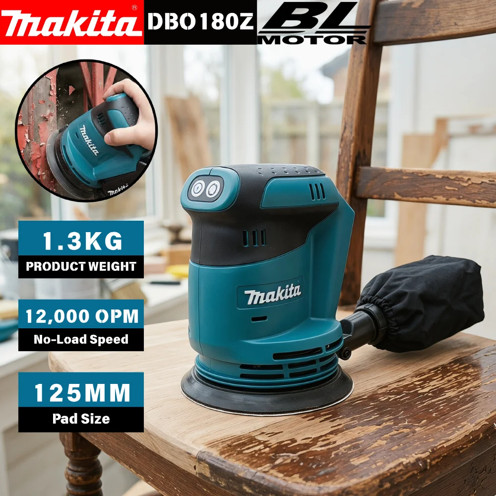 Random Orbital Sander - Lijadora de Disco Inalámbrica Makita DBO180Z