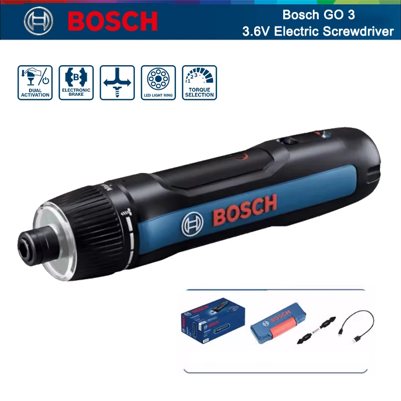 Power Tools Professional - Destornillador Eléctrico BOSCH Go 3, Destornillador