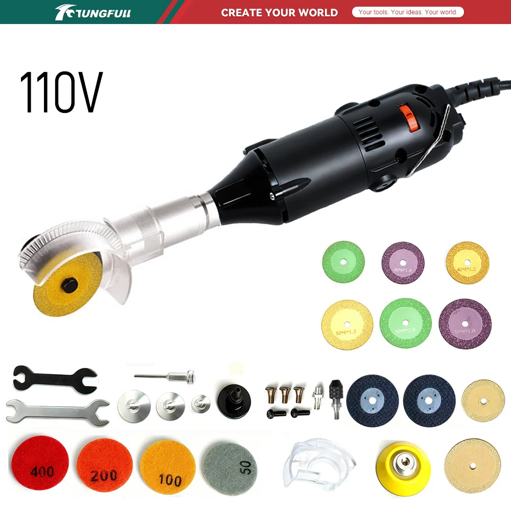 Power Tools Equipment - TUNGFULL Mini Amoladora Angular de 110V,