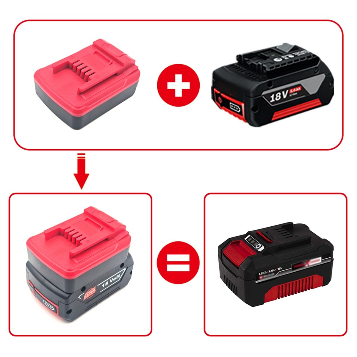 Power Tools Einhell - Adaptador de batería A58Z para baterías