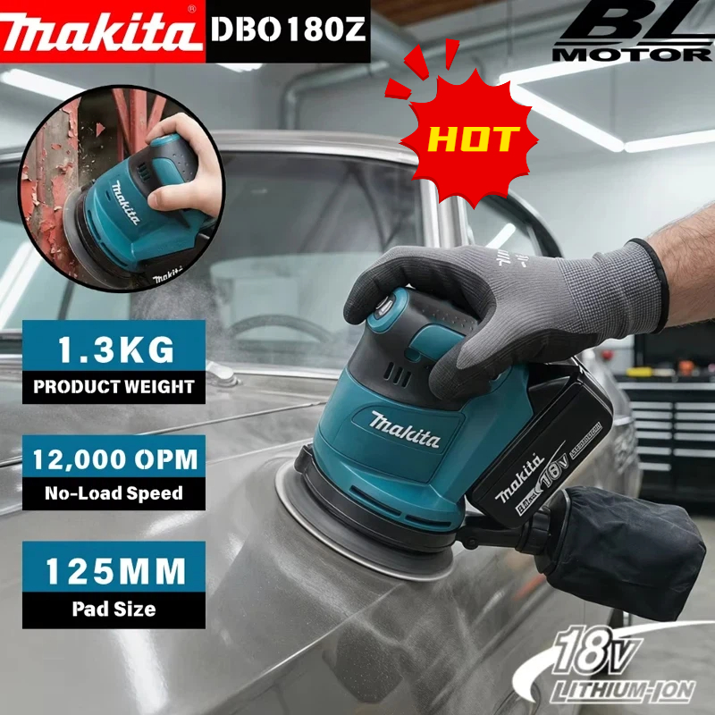 Random Orbital Sander - Lijadora de Disco Inalámbrica Makita DBO180Z