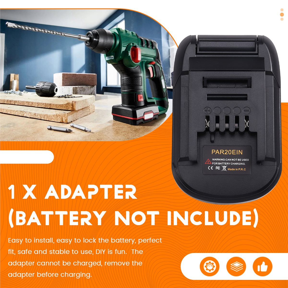 Power Tools Einhell - Adaptador de batería AA19 para convertidor