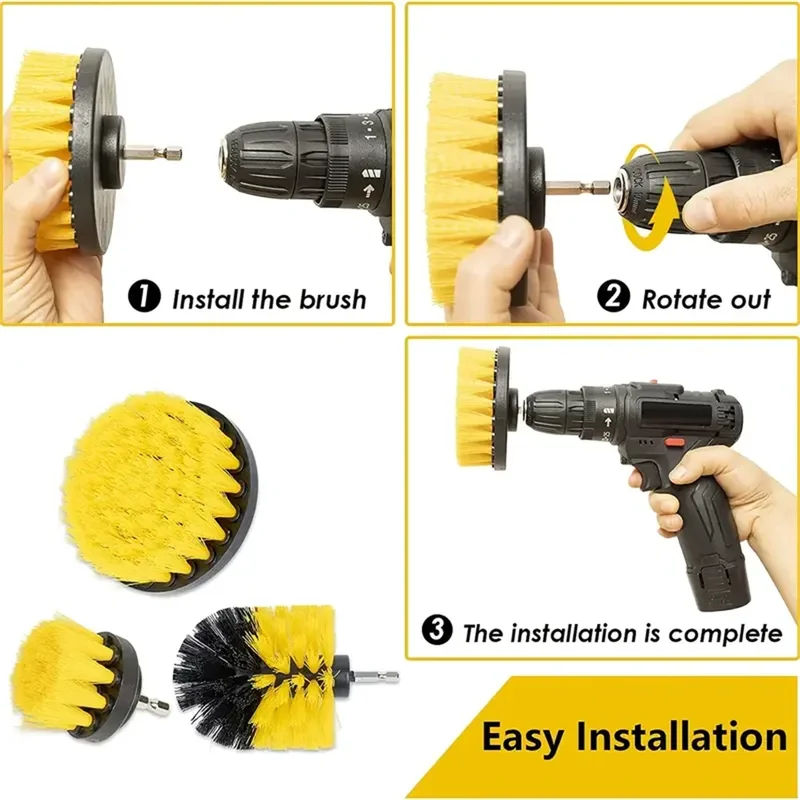 Juego de 3 cepillos de limpiez - Power Tools On Sale reseña y precio