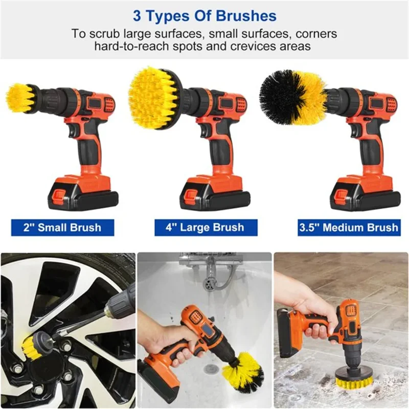Juego de 3 cepillos de limpiez - Power Tools On Sale reseña y precio